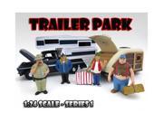Trailer Park Figure Set of 4 Pieces For 1 24 Scale Diecast Model Cars by American Diorama