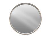 Metal Round Wall Mirror Tarnished Finish Silver