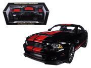 2013 Ford Shelby Mustang Cobra GT500 SVT Black with Red Stripes 1 18 Diecast Model Car by Shelby Collectibles