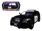 Motormax 76955 2015 Ford Interceptor Police Utility California Highway Patrol Black White 1 24 Diecast Model Car