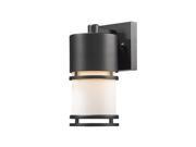 Luminata Outdoor LED Wall Light in Black with Matte Opal Shade
