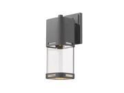 Lestat 1 Light Outdoor Wall Light in Black with Clear Shade