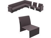Monaco Sectional Extension Part Brown with Cushion Pack Of 1
