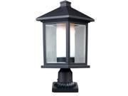 Mesa Outdoor Pier Mount Light in Black with Clear Beveled Matte Opal Shade