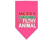 Ya Filthy Animal Screen Print Pet Bandana Bright Pink Size Large