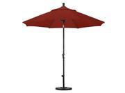 9 Aluminum Market Umbrella Auto Tilt Bronze Sunbrella Terracotta