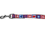 Stars and Hearts Nylon Pet Leash 1in by 4ft