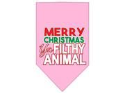 Ya Filthy Animal Screen Print Pet Bandana Light Pink Size Small