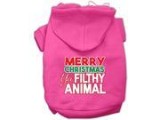 Ya Filthy Animal Screen Print Pet Hoodie Bright Pink XXL 18