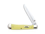 Case Yellow CV TrapperLock One hand opening clip blade