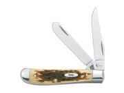Case Amber Bone SS mini Trapper clip and spey blades