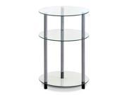 Furinno FTD0406G Kaca Glass 3 Tier Side Table Clear