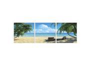 Furinno SENIK Coconut Tree and Chair 3 Panel MDF Framed Photography Triptych Print 72 x 24 Inches