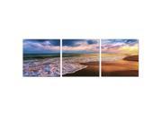 Furinno SENIK Beach Sunset 3 Panel MDF Framed Photography Triptych Print 72 x 24 Inches