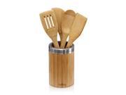 Furinno DaPur Bamboo Cooking Utensil Set with Holder 5 PC FK2260