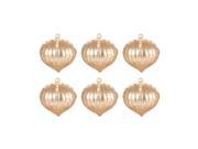 Pointed Ball Set of 6 Ornaments In Gold