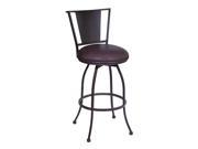 Armen Living Dynasty 26 Barstool in Auburn Bay finish with Brown Pu upholstery