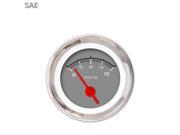 Volt Gauge SAE Competition Grey Red Vintage Needles Chrome Trim Rings Style Kit Installed