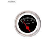 Volt Gauge Metric Competition Black Red Vintage Needles Chrome Trim Rings Style Kit Installed