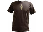 AutoLoc Medium Brown Short Sleeve Pinstripe T Shirt STYLE 1