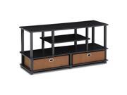 Furinno JAYA Large TV Stand for up to 50-Inch TV with Storage Bin, 15119EXBKBR