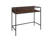 35" Urban Industrial Glass Top Computer Desk  - Dark Walnut