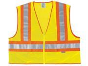 FLUORESCENT LINE SAFETYVEST W ORNG SIL STRIPES