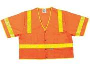 LUM. CLASS III POLY FLUORESCENT SAFETY VEST ORNG