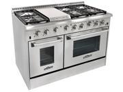 Thor Kitchen 48 All Stainless Steel Professional Gas Range with 6 burners and Griddle