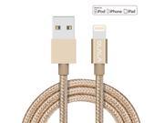 OLALA Nylon Braided Lightning Cable OLALA 3.3 Feet 1M Lightning to USB Cable Sync and Charging Cord Gold