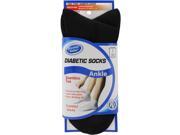 Premier Value Seamless Toe Diabetic Ankle Socks Black Md 2pk