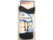 Premier Value Seamless Toe Diabetic Crew Socks Black Md 2pk