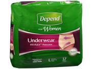 Depend for Women Underwear Maximum Absorbency Large 4 pks of 17