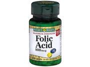 Nature s Bounty Natural Folic Acid 800 mcg Dietary Supplement Tablets 250 each