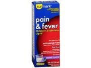 Sunmark Pain Fever Reliever Children s Suspension Liquid Grape Flavor 4oz