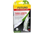 Futuro Anti Embolism Thigh Length Closed Toe Stockings Size Medium White Moderate 1 pr