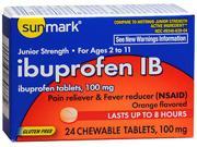 Sunmark Ibuprofen IB 100 mg Chewable Tablets 24 ct
