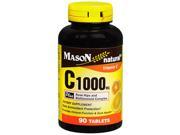 Mason Vitamins C 1000 mg Tablets Rose Hips Lemon Bioflavonoids 90ct
