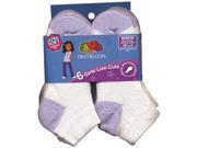 Girls Low Cut Sock White Purple 10.5 4 1 Pkg