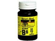 Nature s Blend Vitamin B6 50 mg Tablets 100 ct
