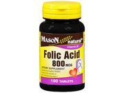 Mason Natural Folic Acid 800 mcg 100 Tablets