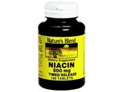 Nature s Blend Niacin 500 mg Tablets Timed Release 100 Tablets
