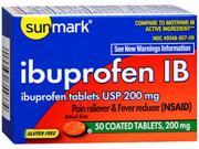 Sunmark Ibuprofen IB 200 mg Coated Tablets 50 ct