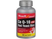 Mason Natural Co Q 10 Plus Red Yeast Rice 50 Softgels