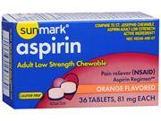 Sunmark Aspirin Adult Low Strength 81 mg Chewable Tablets Orange 36 ct
