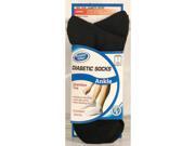 Premier Value Seamless Toe Diabetic Ankle Socks Black Lg 2pk