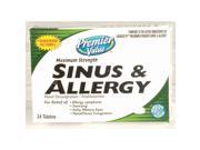 Premier Value Sinus Allergy Tabs 24ct