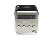 Mini Portable Speaker Boombox Sound Box Micro SD TF USB FM for PC Cell Phone black