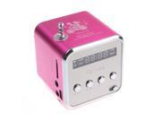 Mini USB Speaker Music Player FM Radio For Micro SD TF PC iPod MP3 iPhone4 Magenta