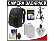 Case Logic Digital SLR Camera Backpack Case Black SLRC 206 with 2 LP E5 Batteries Tripod Accessory Kit